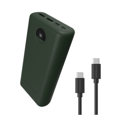 Powerology power bank Type C 30000mAh green باورولوجي شاحن متنقل تايب سي 30000ميلي امبير اخضر