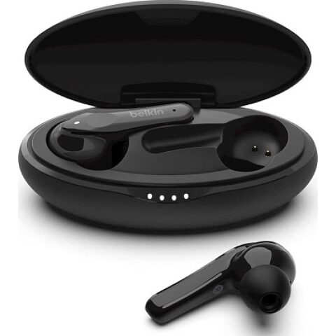 Belkin SOUNDFORM True Wireless Classic Stem Earbuds with Wireless charging بلكين ساوندفورم ترو كلاسيك ستيم سماعات اذن لاسلكية بخاصية الشحن اللاسلكي