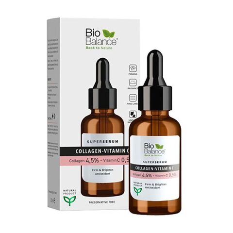 Bio Balance Super Serum Collagen-Vitamin C (Collagen 4,5% + Vitamin C 0,5%) 30ml بيو بالانس سوبر سيروم كولاجين 4.5% فيتامين سي 4.5% 30مل