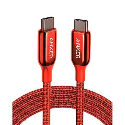 Anker Power line select cable USB C TO USB C 90cm red A8032H91 انكر كابل باور لاين سيلكت مدخلين يو اس بي سي90سم احمر