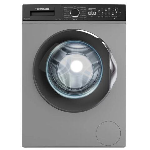 Tornado Full Automatic Washing Machine, 10 Kg, Silver - TWV-FN1012SLOA غسالة تورنيدو فول أوتوماتيك ، 10 كيلو ، فضي