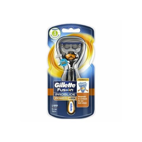 Gillette Fusion ProGlide Flexball Power Shaving Razor 1 Blade and 1 Battery For Men جيليت ماكينة حلاقة فيوجن برو جلايد فلكسبول مع بطارية و شفرة واحدة للرجال
