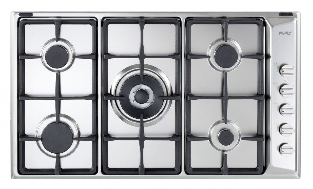 ELBA Gas Hob BuiltIn 5 Burner 90 Cm Steel E95545 XD طباخ البا غاز بلت