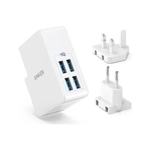Anker PowerPort 4 Lite EU/ES/FR/ES+ UK White A2042L21 انكر باور بورت 4 لايت
