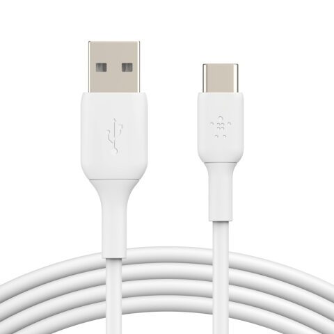 Belkin BOOST CHARGE™ USB-A to USB-C Cable, 1M, White CAB001bt1MWH بلكين بوست تشارج وصلة شاحن يو اس بي أي الى يو اس بي تايب سي بطول 1 متر لون ابيض
