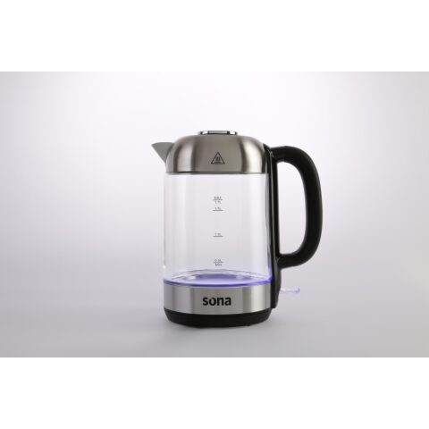 Sona Kettle 1.7 L - SK-5803GL ابريق تسخين سونا سعة 1.7 لتر وعاء من الزجاج مع ستانلس ستيل